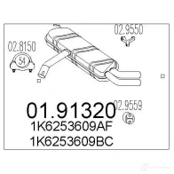 Задний глушитель MTS 0191320 E RAA4 Audi A3 (8P) 2 2003 – 2012 8033464433413