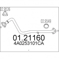 Выхлопная труба глушителя MTS 0121160 8033464010843 NJ16 2 Audi A6 (C4) 1 Седан 2.5 Tdi 116 л.с. 1994 – 1997