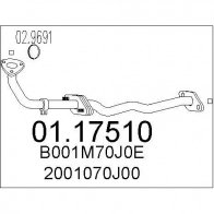 Выхлопная труба глушителя MTS 8033464007799 B 5TJ3VJ Nissan Primera (P10) 1 Хэтчбек 1.6 90 л.с. 1990 – 1996 0117510