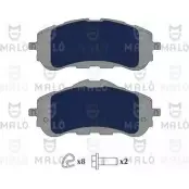 Тормозные колодки дисковые, комплект MALO 2491943 LXM U0 1051167