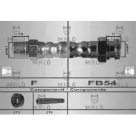 Тормозной шланг MALO Ford Galaxy 1 (VX, VY, WGR) Минивэн 2.8 i V6 4x4 174 л.с. 1996 – 2000 ADBO0 6 80244