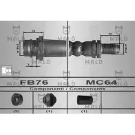 Тормозной шланг MALO KCJ BD9M 80450 2510544