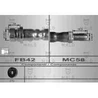 Тормозной шланг MALO Ford Mondeo 3 (GE, B4Y) Седан 1.8 16V 110 л.с. 2000 – 2007 JUDW P 8999