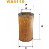 Воздушный фильтр WIX FILTERS WA6118 E2MET Toyota Hiace (H100) 4 Автобус 2.5 D 4D 4WD (KLH18) 102 л.с. 2001 – 2006 SG 27Q