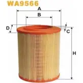 Воздушный фильтр WIX FILTERS WA9566 2532337 KO 55RE EZTNZ9S