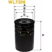 Масляный фильтр WIX FILTERS WL7206 QKZ0S5L S U2WM9O Jeep Cherokee (XJ) 2 Внедорожник 2.5 TD 4x4 116 л.с. 1988 – 2001