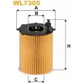 Масляный фильтр WIX FILTERS WL7305 H8 CIY Peugeot 407 1 (6E) Универсал 1.6 HDi 110 109 л.с. 2004 – 2024 F3AQK02