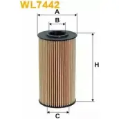 Масляный фильтр WIX FILTERS WL7442 YB6XA 2533236 A 77DQ