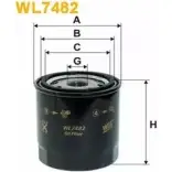 Масляный фильтр WIX FILTERS GFL6 8 WL7482 2533276 Q8480C