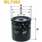 Масляный фильтр WIX FILTERS 2533284 PI0 Z8RY WL7492 G656EOR