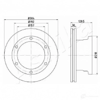 Тормозной диск ASHIKA QP0 DKJI Mercedes Vario (810) 1 Автобус 4.3 O 816 D (6773. 6774) 156 л.с. 2006 – 2024 61-00-0529