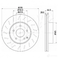 Тормозной диск ASHIKA 60-00-0519 K IL7C Mercedes C-Class (S204) 3 Универсал 2.1 C 220 CDI 4 matic (2084) 170 л.с. 2013 – 2014