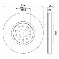 Тормозной диск ASHIKA 60-00-0933 Volkswagen Tiguan (BW2) 2 Allspace 2.0 TSI 4motion 190 л.с. 2018 – 2024 O93 P41