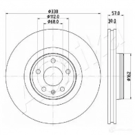 Тормозной диск ASHIKA DA9FO C 60-00-0920 Audi A6 (C8) 5 Универсал 45 TFSI Mild Hybrid quattro 265 л.с. 2020 – 2024