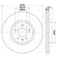 Тормозной диск ASHIKA 2 ME0821 60-00-0919 Audi A7 (4GA, F) 1 Спортбек 3.0 Tdi 190 л.с. 2015 – 2018