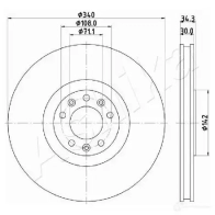 Тормозной диск ASHIKA P1VY ZD 60-00-0636 1437298750