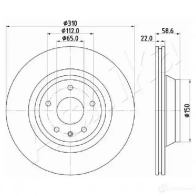 Тормозной диск ASHIKA 61-00-0919 J8099 5 Audi TT (8J9) 2 Кабриолет 2.5 Rs Quattro 360 л.с. 2012 – 2014