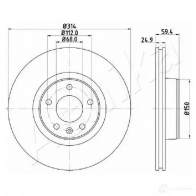 Тормозной диск ASHIKA 1437282665 ME MG4R 60-00-0927