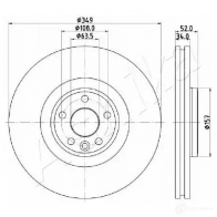 Тормозной диск ASHIKA 6RQ H1 60-0L-L17 1437283318