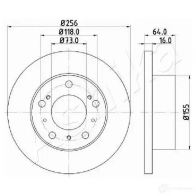 Тормозной диск ASHIKA 8033001305777 6002264 01FUEX V 2117011 - Изображение 2