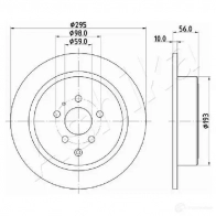 Тормозной диск ASHIKA 1437285197 61-00-0608 UK NURT