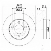 Тормозной диск ASHIKA V1KP NF 1437284046 61-00-0933 - Изображение 3