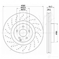 Тормозной диск ASHIKA M 01EEYO 60-00-0527 Mercedes SLK (R172) 3 2011 – 2020