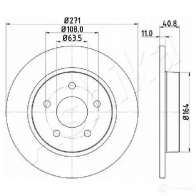 Тормозной диск ASHIKA 61-00-0305 AXB9 X Ford Focus 3 (CB8) Универсал 1.5 TDCi 120 л.с. 2014 – 2024