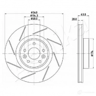 Тормозной диск ASHIKA Renault Megane (DZ) 3 Купе 2.0 R.S. 273 л.с. 2014 – 2025 60-00-0717 SBH J0