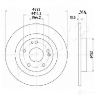 Тормозной диск ASHIKA 61-04-427 Honda Civic 10 (FC, FK) Хэтчбек 84 4BB