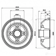 Тормозной барабан ASHIKA 56-00-0408 40 WLX Opel Corsa (C) 3 Хэтчбек 1.7 CDTI (F08. F68) 100 л.с. 2003 – 2009