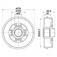 Тормозной барабан ASHIKA Renault Laguna (B56) 1 Хэтчбек 1.8 16V (B563. B564) 120 л.с. 1998 – 2001 56-00-0702 I84C2 Q