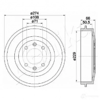 Тормозной барабан ASHIKA XUA8 ZMF 1437276723 56-00-0600