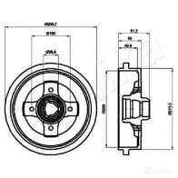 Тормозной барабан ASHIKA 56-00-0909 Volkswagen Golf 4GG 37