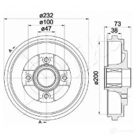 Тормозной барабан ASHIKA QZQ2Y M 1437276612 56-00-0401