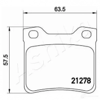 Тормозные колодки дисковые, комплект ASHIKA 1437295774 NO 7U7 51-00-0615 - Изображение 3