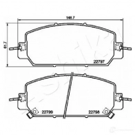 Тормозные колодки дисковые, комплект ASHIKA 50-04-454 LA UBS 1438394933