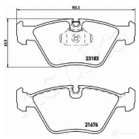 Тормозные колодки дисковые, комплект ASHIKA 50-00-0112 2JM5 1M0 1437305302 - Изображение 3