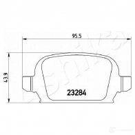 Тормозные колодки дисковые, комплект ASHIKA 51-00-0402 T GJZ4SA 1437293090 - Изображение 3