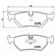 Тормозные колодки дисковые, комплект ASHIKA 5UC3R O 1438394964 51-00-0314 - Изображение 3