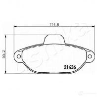 Тормозные колодки дисковые, комплект ASHIKA 5OT14 QS 50-00-0227 1437293328 - Изображение 3