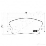 Тормозные колодки дисковые, комплект ASHIKA 51-00-0210 XMNW77 P 1437296024 - Изображение 3
