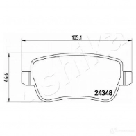Тормозные колодки дисковые, комплект ASHIKA 2 5HHDT5 1437294553 51-00-0212 - Изображение 3