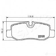 Тормозные колодки дисковые, комплект ASHIKA 1437293642 51-00-0528 FP D16N4 - Изображение 3