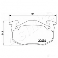 Тормозные колодки дисковые, комплект ASHIKA UTEV J 50-00-0718 1437296088 - Изображение 3