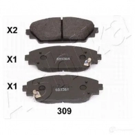Тормозные колодки дисковые, комплект ASHIKA 50-03-309 X K27A 2115578 8033001304268 - Изображение 3