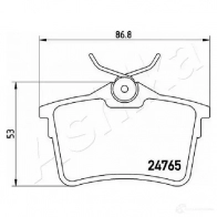 Тормозные колодки дисковые, комплект ASHIKA 1437294198 51-00-0600 QO0 A7PG - Изображение 3