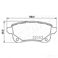 Тормозные колодки дисковые, комплект ASHIKA N3K7DR 8 51-00-0704 1437293499 - Изображение 3