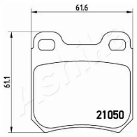 Тормозные колодки дисковые, комплект ASHIKA 1437296716 JSK4R D5 51-00-0404 - Изображение 3