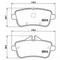 Тормозные колодки дисковые, комплект ASHIKA 51-00-0517 YXZA 5L 1437295007 - Изображение 3
